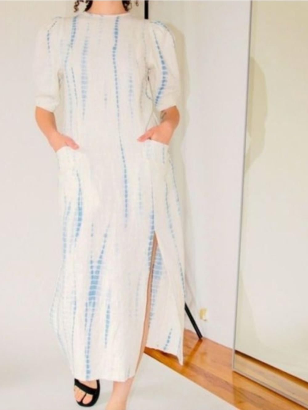 Ajaie Alaie Mowalewa Linen Tie-Dye Dress, Size L